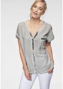 NAVIGAZIONE, Damen Blusenshirt, Hellgrau