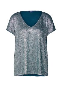Tom Tailor, Damen Shirt, Petrol / Silber