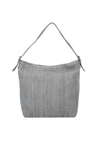 Taschendieb Wien, Damen Schultertasche Leder 31cm, Grau