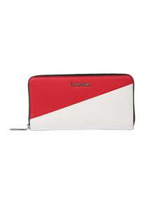 Calvin Klein, Damen Geldbörse 'STRAP LARGE ZIPAROUND', Rot / Weiß