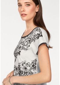 Laura Scott, Damen Blusenshirt, Schwarz / Offwhite