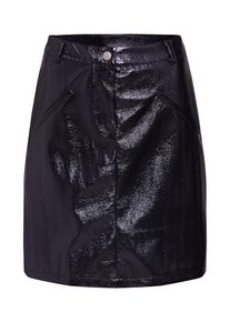 boohoo, Damen Rock 'PATENT TEXTURED PU', Schwarz