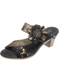 Laura Vita, Damen Pantoletten 'Bettino 17', Gold / Schwarz