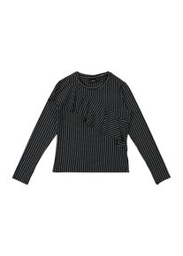 name it, M&auml;dchen Bluse 'NLFBARBARA LS REG', Navy / Wei&szlig;