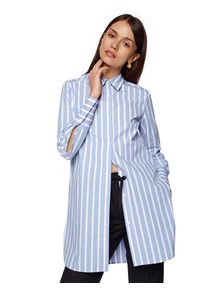 EDITED, Damen Bluse 'Sonja', Hellblau / Wei&szlig;