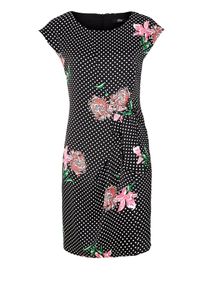 s.Oliver BLACK LABEL, Damen Satin-Kleid, Rosa / Schwarz