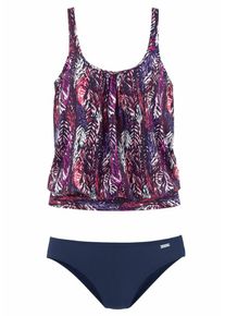 Lascana, Damen Oversize-Tankini, Beere / Pink / Weiß