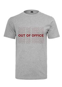 Mister Tee, Herren Tee 'Out Of Office', Graumeliert / Rot