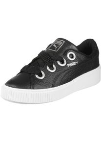 Puma, Damen Sneaker Platform Kiss LEA W mit dicken Schnürsenkeln, Schwarz