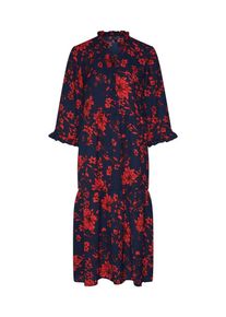 Véro Moda VERO MODA, Damen Kleid 'STRONG FLOUNCE', Navy / Feuerrot
