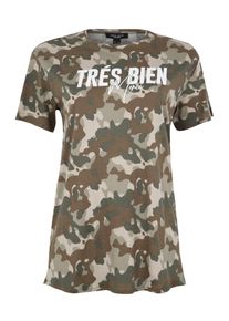 New Look Curves, Damen Shirt 'LONGLINE CAMO', Grün