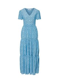 Calvin Klein Jeans, Damen Kleid 'MIDI GATHERED SS DRESS', Blau