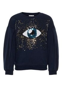 name it, M&auml;dchen Sweatshirt, Navy / Himmelblau / Gold / Wei&szlig;