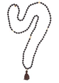 YOGISTAR.COM, Damen Mala-Kette 'Vintage', Kastanienbraun / Goldgelb / Schwarz