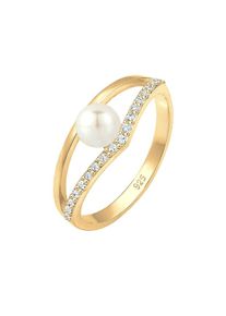 Elli, Damen Ring, Gold / Wei&szlig;