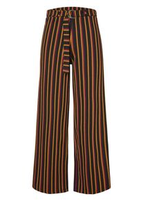 Pieces, Damen Hose, Dunkellila / Orange / Schwarz