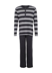 Schiesser, Herren Pyjama, Grau / Anthrazit