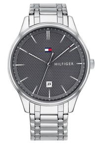 Tommy Hilfiger, Herren Quarzuhr 'DRESSED UP', Dunkelgrau / Silber