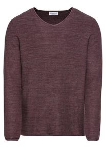 Nowadays, Herren Pullover 'mouline honeycomb sweater', Bordeaux