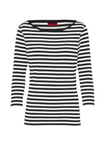 Hugo, Damen Jerseyshirt 'Dannela', Schwarz / Weiß