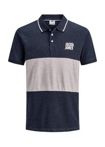 Jack & Jones JACK & JONES, Herren Poloshirt, Nachtblau / Grau