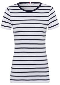 Tommy Hilfiger, Damen T-Shirt 'Essential', Nachtblau / Weiß