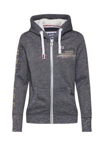 Superdry, Damen Sweatjacke 'TRACK & FIELD BORG ZIPHOOD', Graumeliert