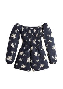 Hollister, Damen Overall 'SMOCKED BODICE ROMPER', Navy / Mischfarben