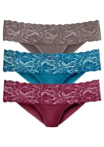 Vivance, Damen Brasil-Slip (3 Stck.), Taupe / Petrol / Eosin