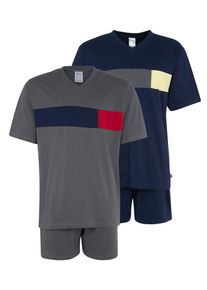 Le Jogger, Herren Shorty (2 Stck.), Blau / Grau