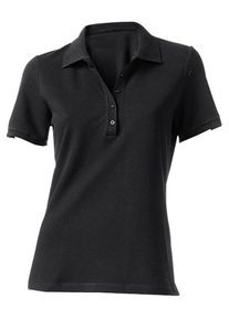 Heine, Damen Pikee-Poloshirt, Schwarz