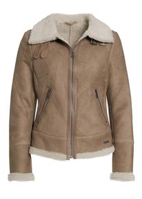 Maze, Damen Lederjacke 'Twensolar', Hellbeige