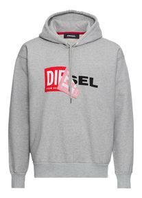 Diesel, Herren Sweatshirt 'S-ALBY', Graumeliert / Rot / Schwarz