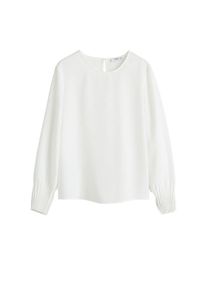 Mango, Damen Bluse 'Cuff', Weiß