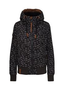 Naketano, Damen Übergangsjacke 'Die Sportive Muschi', Schwarz / Weiß