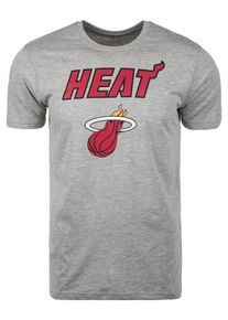 New Era, Herren NBA T-Shirt 'Miami Heat', Grau / Blutrot / Wei&szlig;