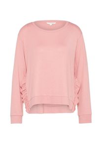 Tom Tailor Denim, Damen Sweatshirt 'Rib Ruffles', Rosé