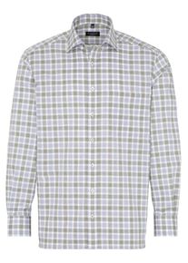 Eterna, Herren Hemd, Blau / Oliv / Weiß