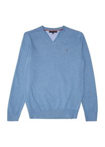 Tommy Hilfiger, Pullover 'ESSENTIAL ORGANIC V NECK SWEATER', Hellblau
