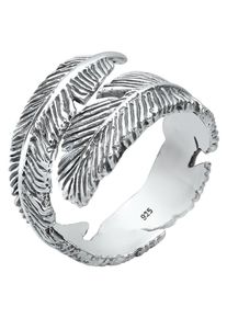 Elli, Damen Wickelring, Schwarz / Silber