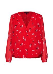 Banana Republic, Damen Shirt 'LS SURPLICE TOP FLORAL PETALS', Rot