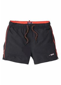 Superdry, Herren Badeshorts, Hellrot / Schwarz