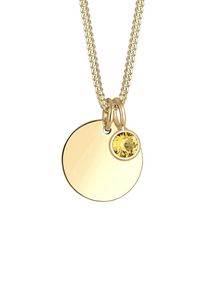 Elli, Damen Kette 'Geburtsstein', Gelb / Gold