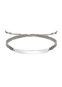 PAULO FANELLO, Herren Armband 'Geo, Knoten, Rechteck', Silbergrau / Rauchgrau