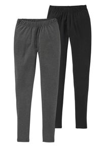 Boysen's BOYSEN'S, Damen Leggings Leggings (2 St&uuml;ck), Grey Denim / Schwarz