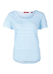 s.Oliver RED LABEL, Damen Oversize-Shirt, Hellblau / Wei&szlig;