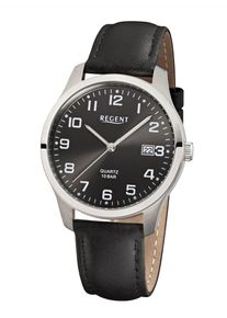 Regent Uhren REGENT, Herren Uhr, Schwarz / Silber