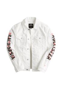 Hollister, Herren Jacke 'EMBROIDERED FASHION TRUCKER', White Denim