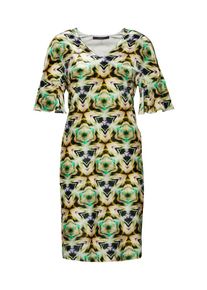 Laurèl LAUREL, Damen Kleid '12019', Senf / Limette / Schwarz
