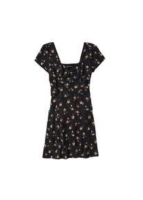 Abercrombie & Fitch Abercrombie & Fitch, Damen Kleid 'CINCH FRONT WOVEN DRESS', Mischfarben / Schwarz